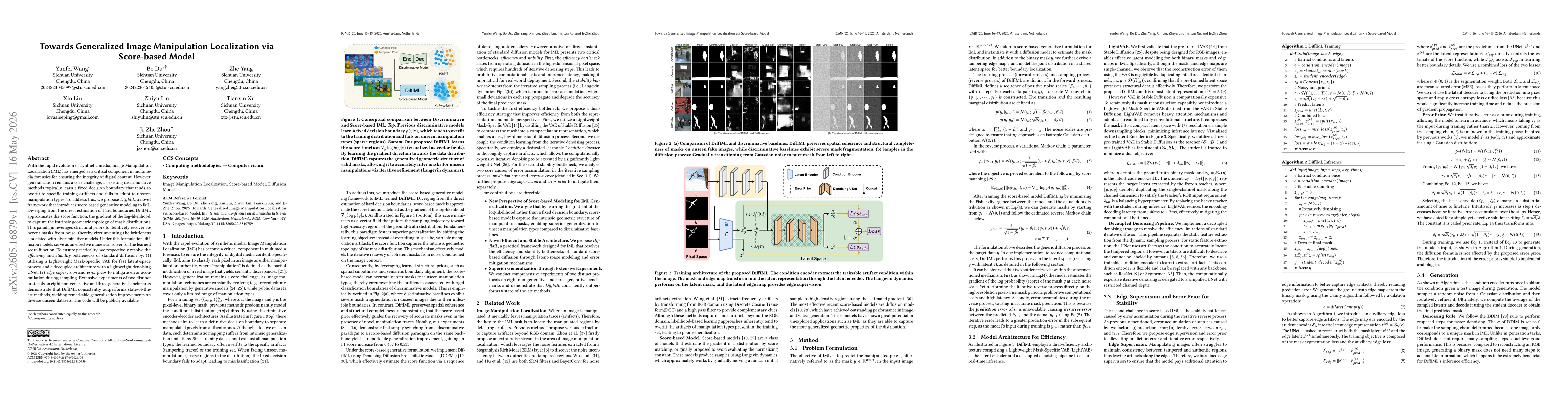 Thumbnail for Towards Generalized Image Manipulation Localization via Score-based Model