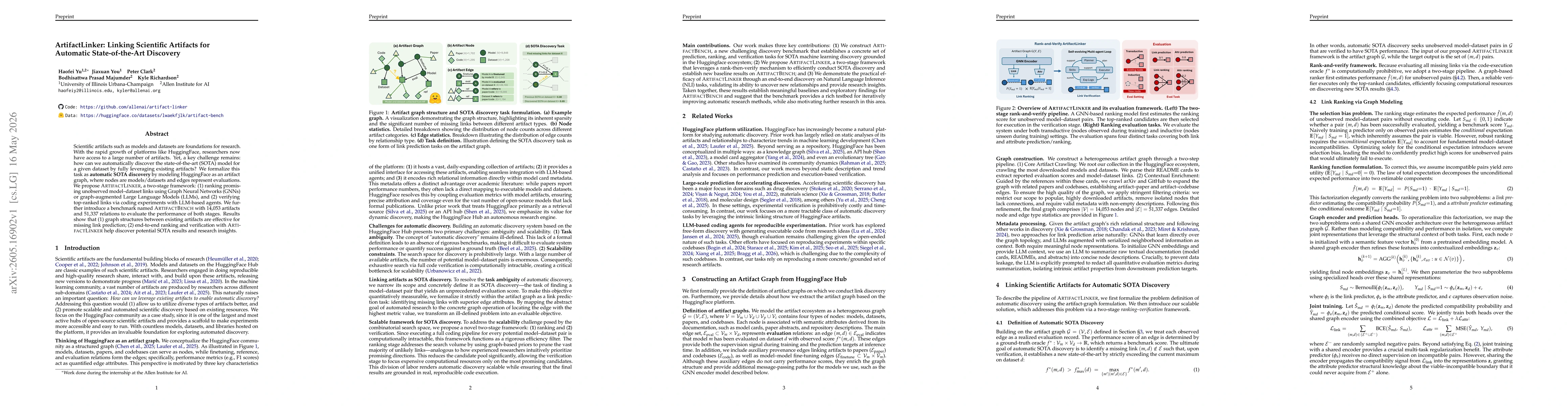 Thumbnail for ArtifactLinker: Linking Scientific Artifacts for Automatic State-of-the-Art Discovery
