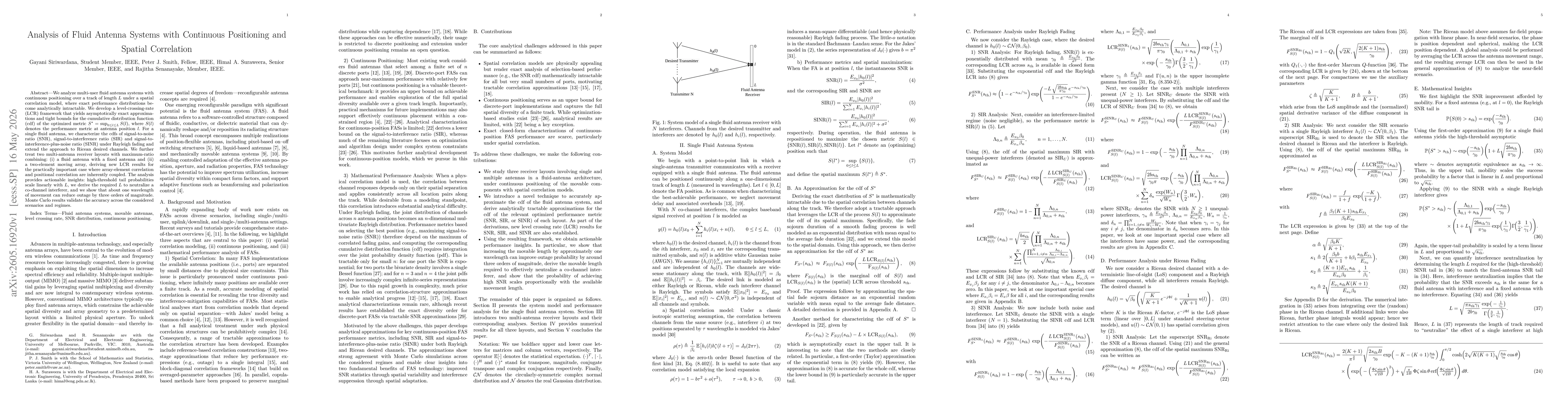 Thumbnail for Analysis of Fluid Antenna Systems with Continuous Positioning and Spatial Correlation