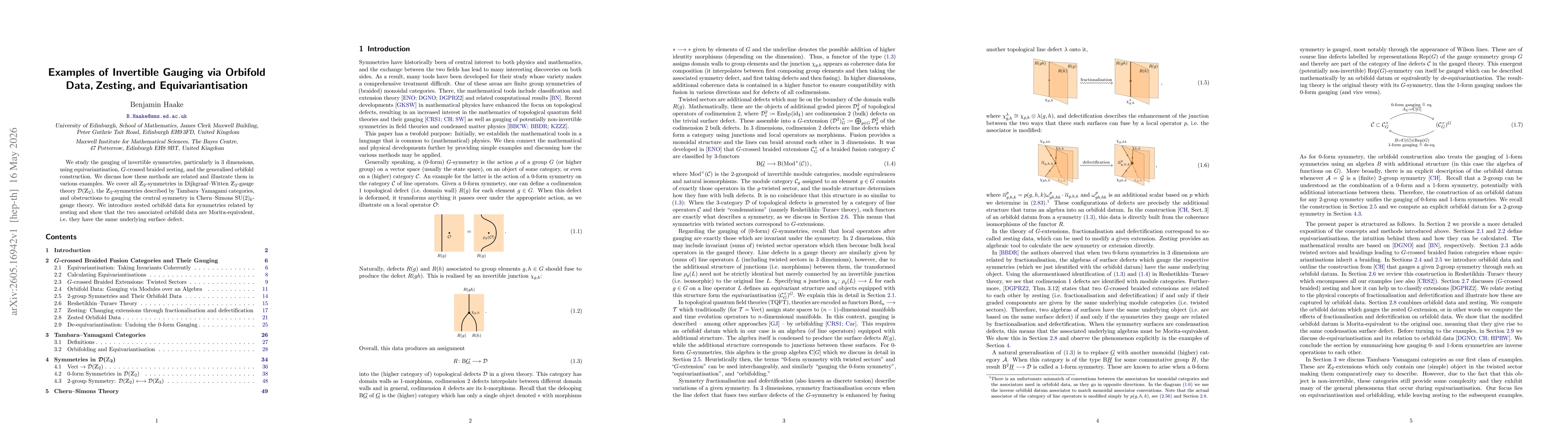 Thumbnail for Examples of Invertible Gauging via Orbifold Data, Zesting, and Equivariantisation