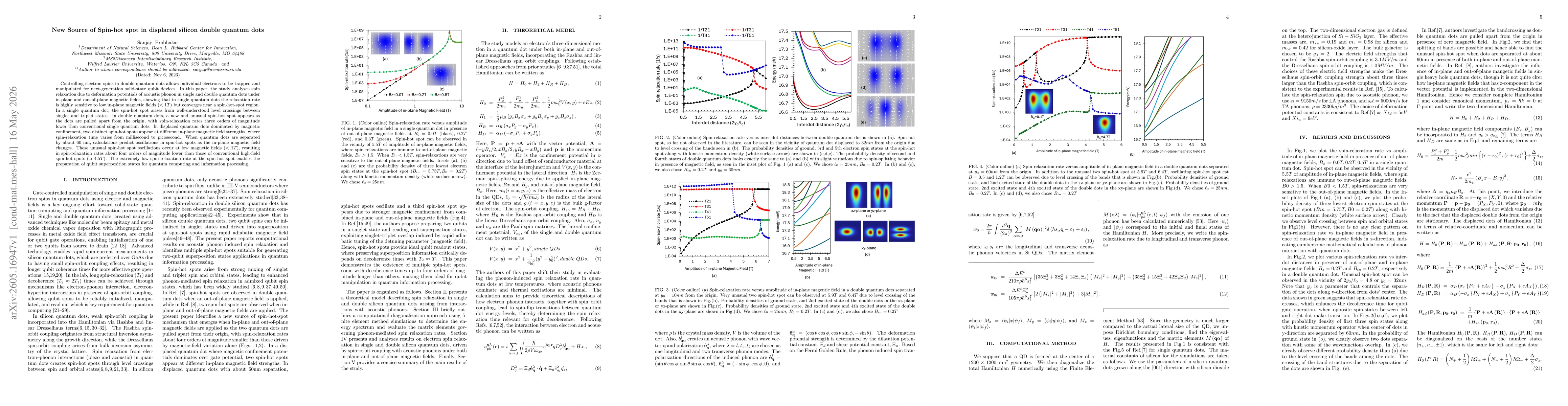 Thumbnail for New Source of Spin-hot spot in displaced silicon double quantum dots