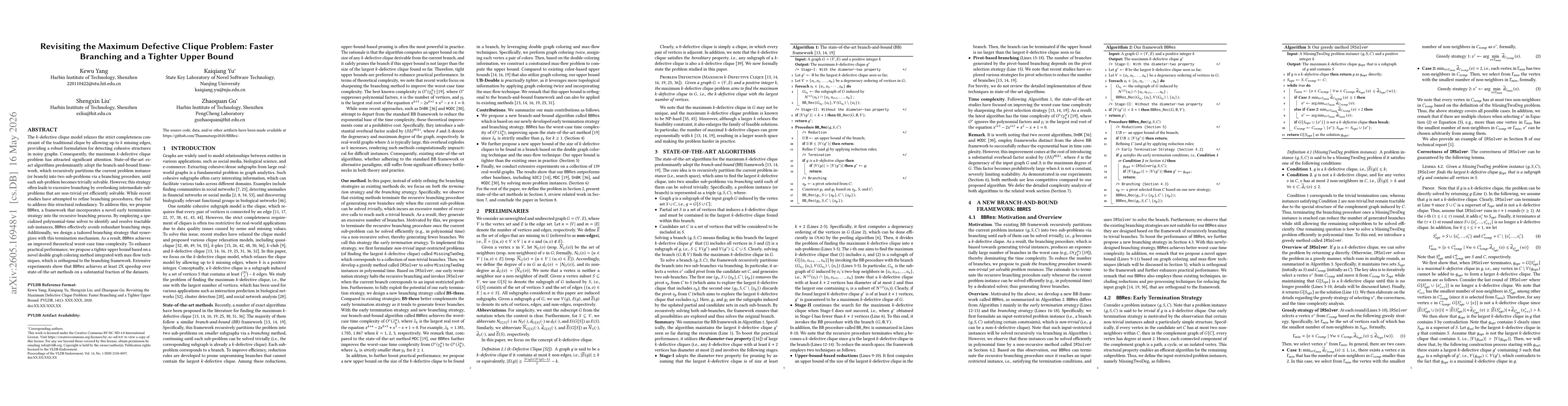 Thumbnail for Revisiting the Maximum Defective Clique Problem: Faster Branching and a Tighter Upper Bound