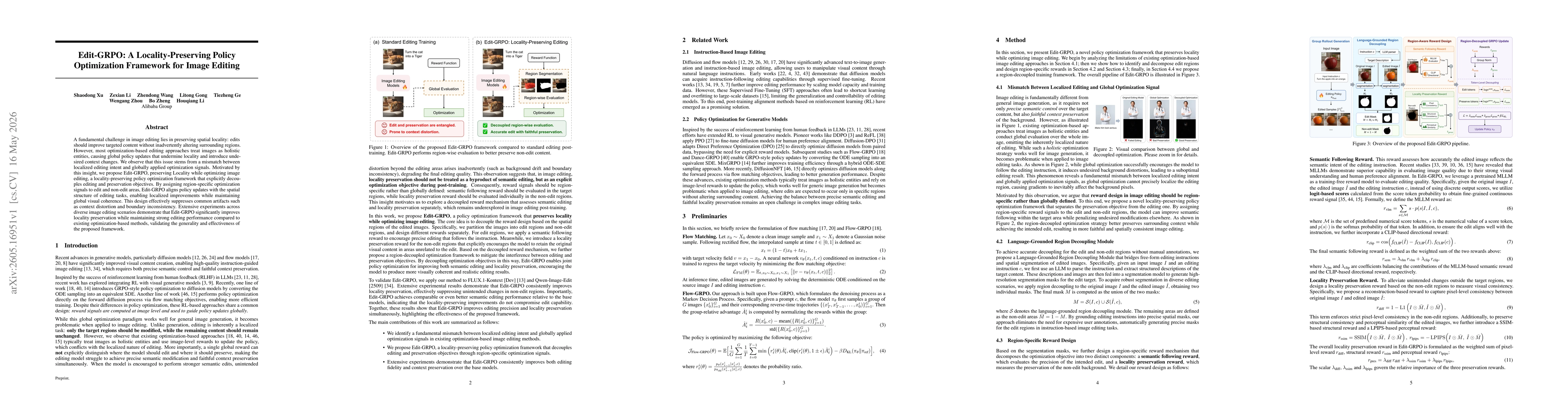 Thumbnail for Edit-GRPO: A Locality-Preserving Policy Optimization Framework for Image Editing