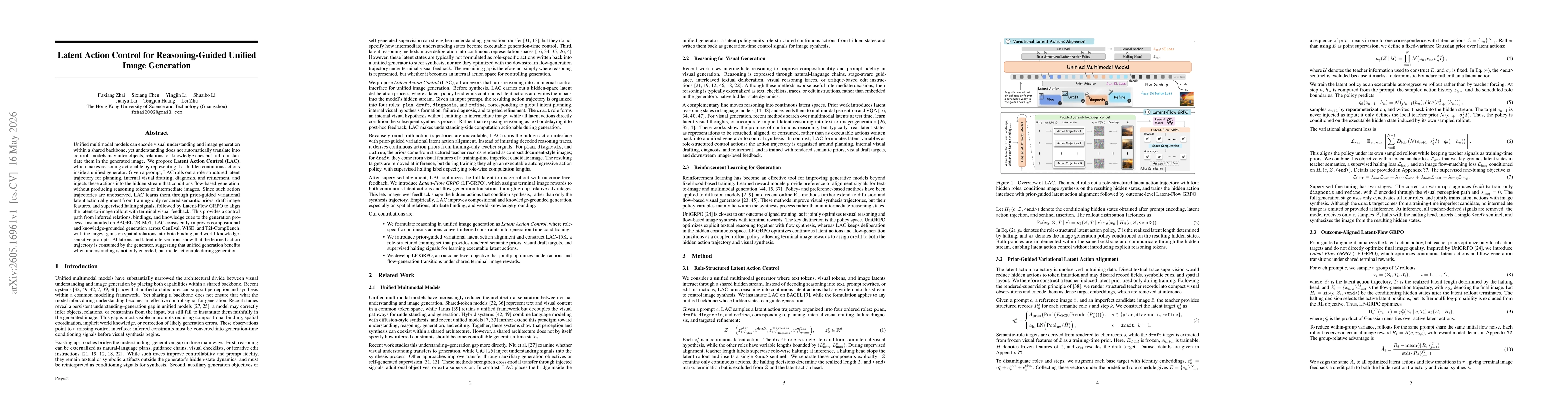 Thumbnail for Latent Action Control for Reasoning-Guided Unified Image Generation
