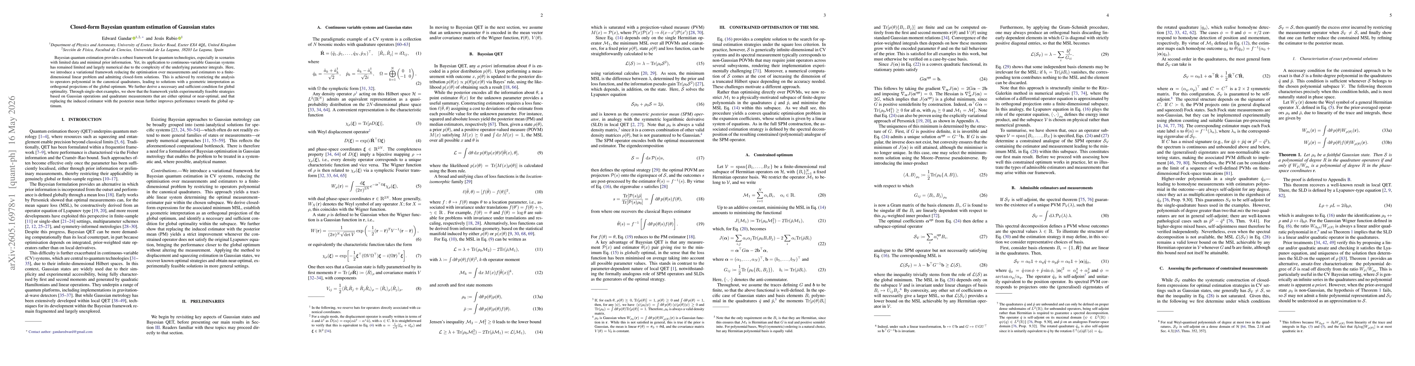 Thumbnail for Closed-form Bayesian quantum estimation of Gaussian states