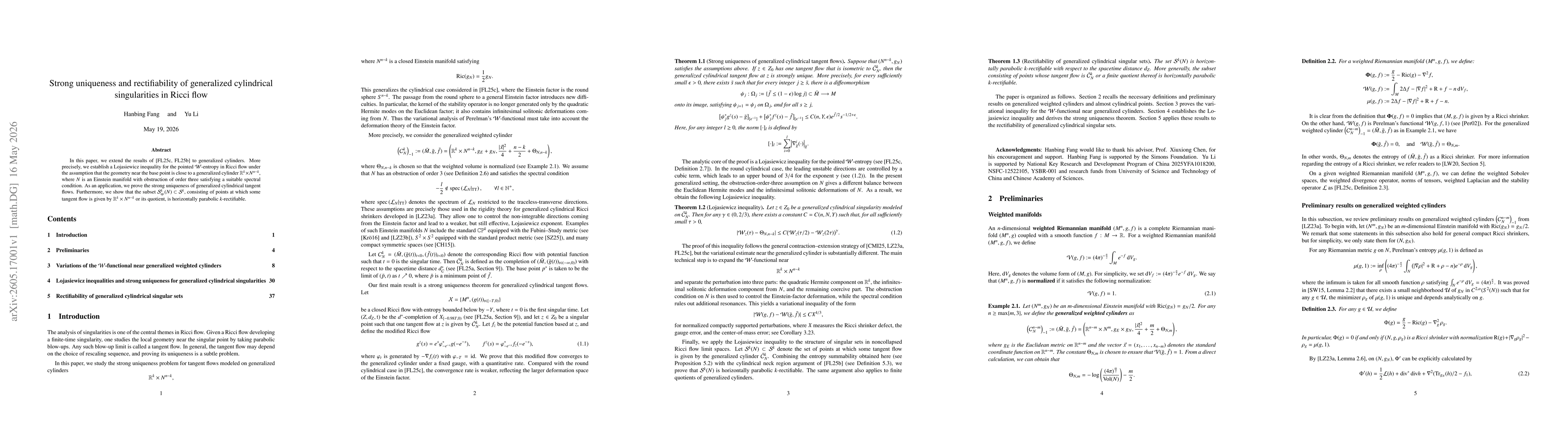 Thumbnail for Strong uniqueness and rectifiability of generalized cylindrical singularities in Ricci flow