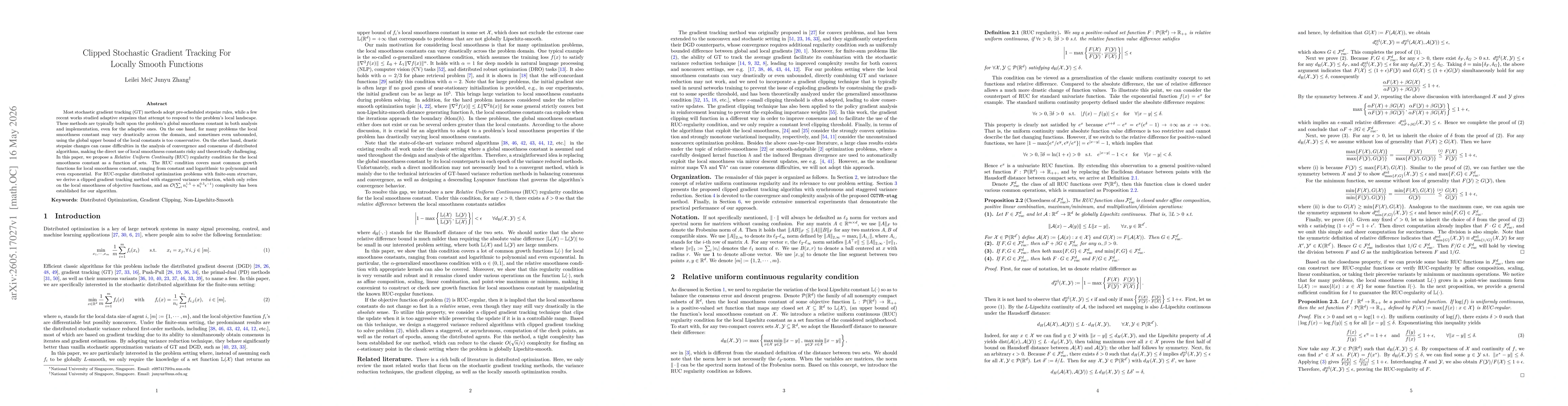 Thumbnail for Clipped Stochastic Gradient Tracking For Locally Smooth Functions