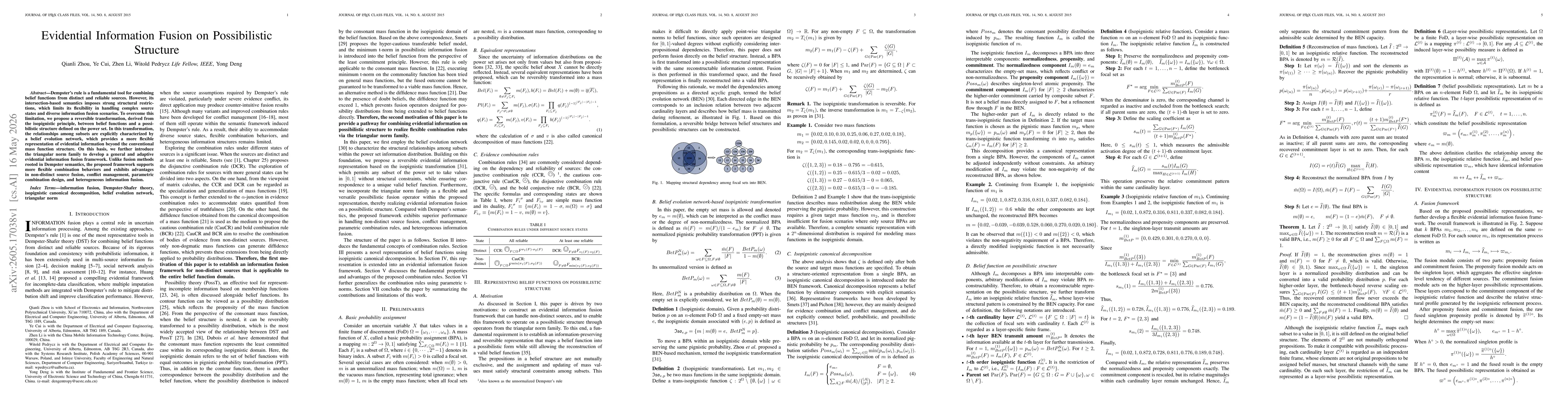 Thumbnail for Evidential Information Fusion on Possibilistic Structure