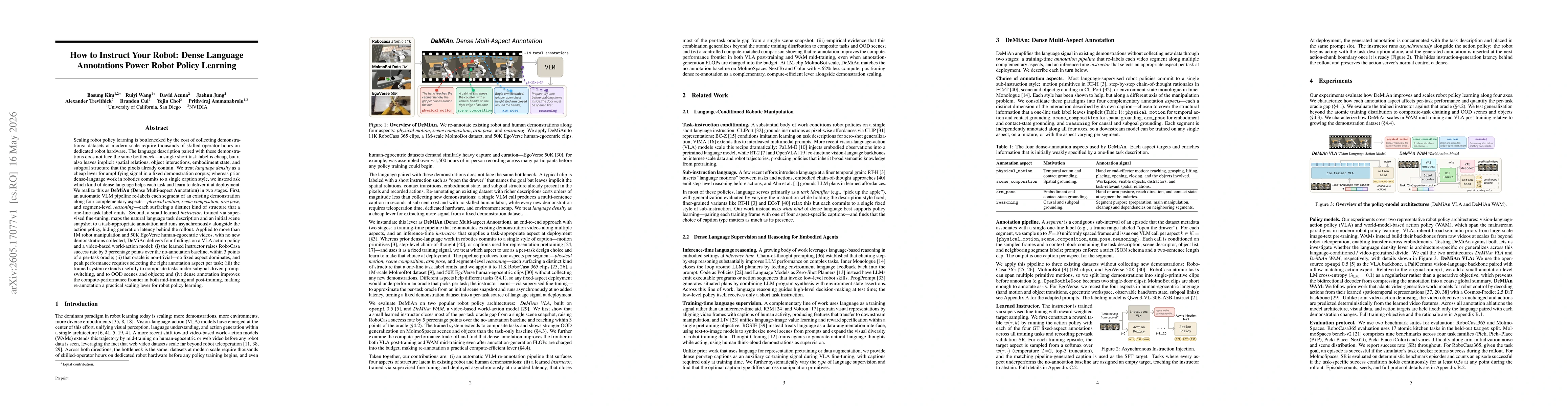Thumbnail for How to Instruct Your Robot: Dense Language Annotations Power Robot Policy Learning