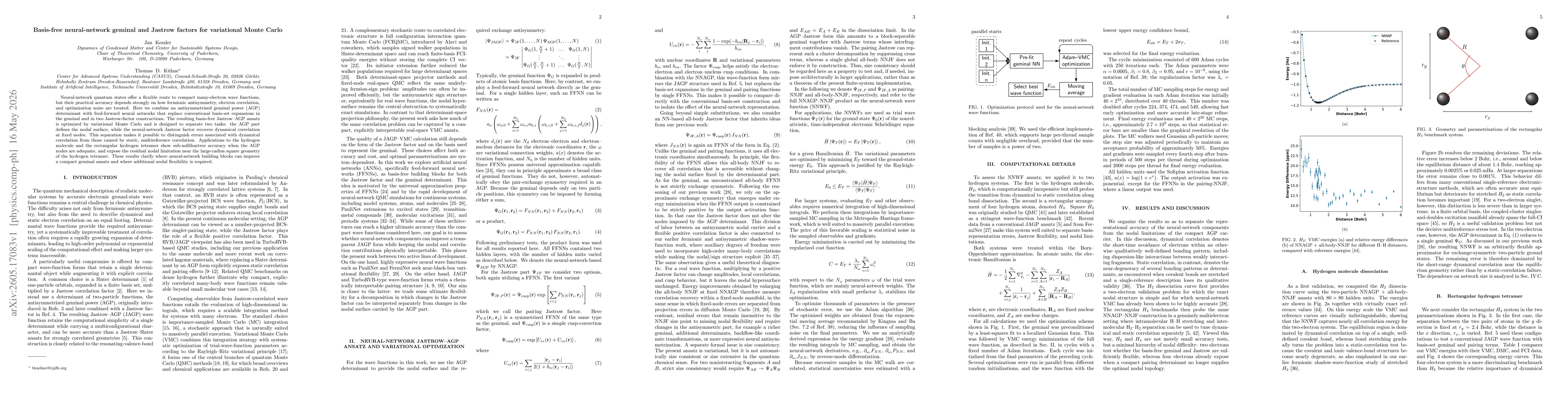 Thumbnail for Basis-free neural-network geminal and Jastrow factors for variational Monte Carlo