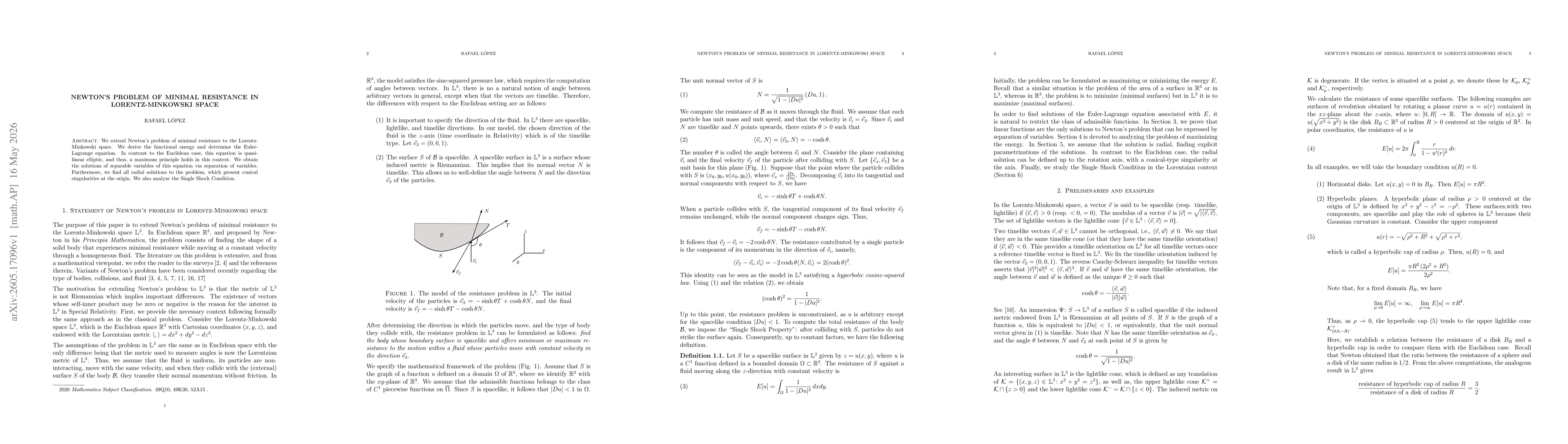 Thumbnail for Newton's problem of minimal resistance in Lorentz-Minkowski space