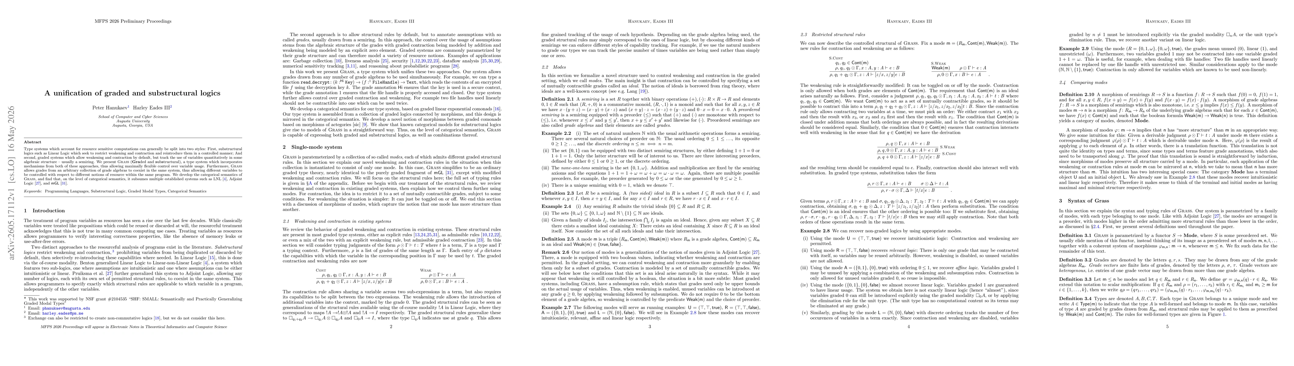 Thumbnail for A unification of graded and substructural logics