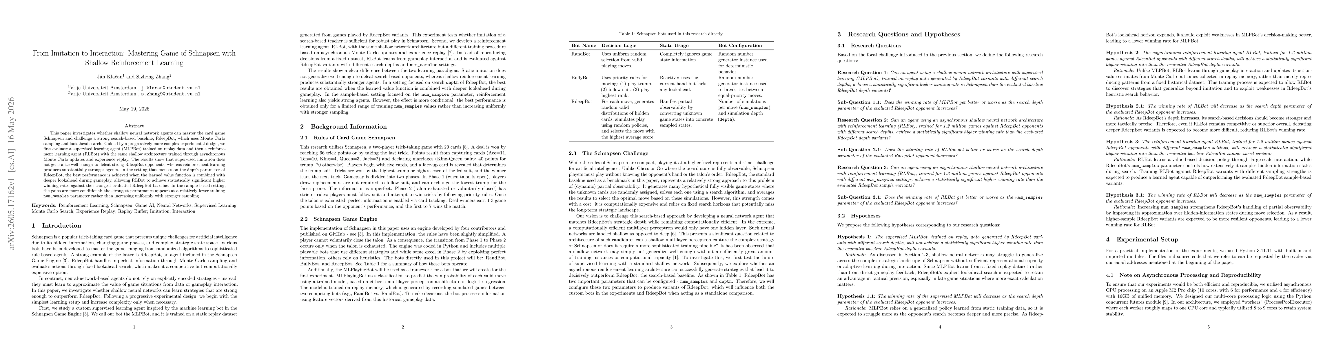 Thumbnail for From Imitation to Interaction: Mastering Game of Schnapsen with Shallow Reinforcement Learning