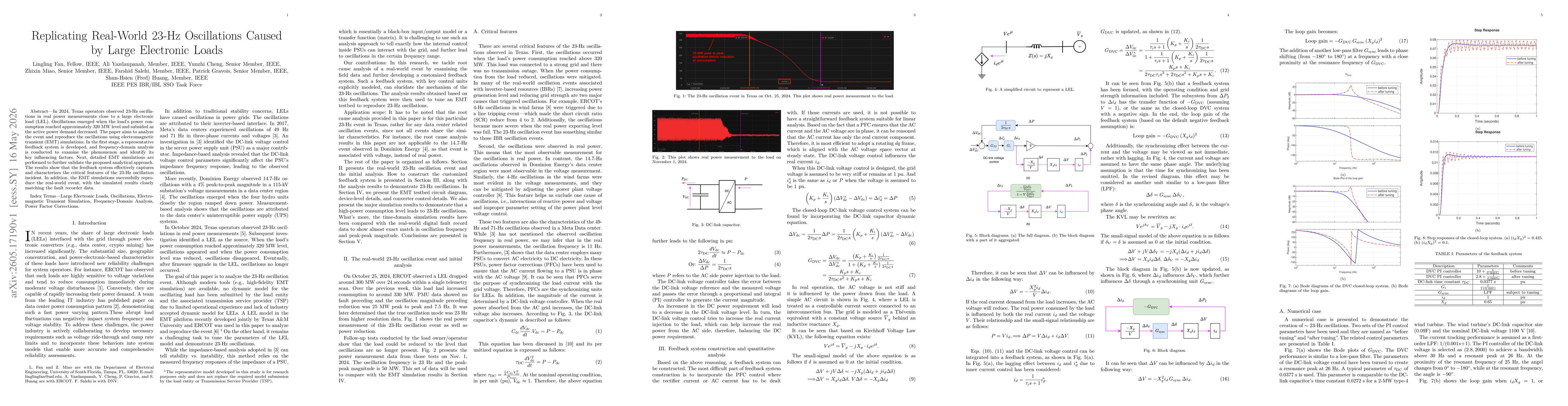 Thumbnail for Replicating Real-World 23-Hz Oscillations Caused by Large Electronic Loads