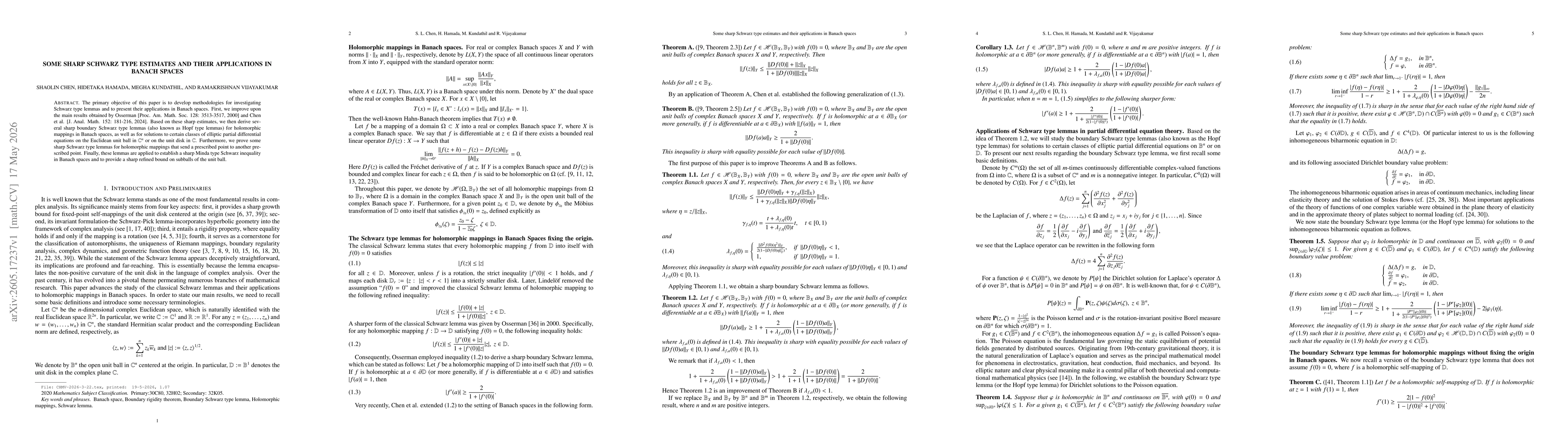 Thumbnail for Some sharp Schwarz type estimates and their applications in Banach spaces