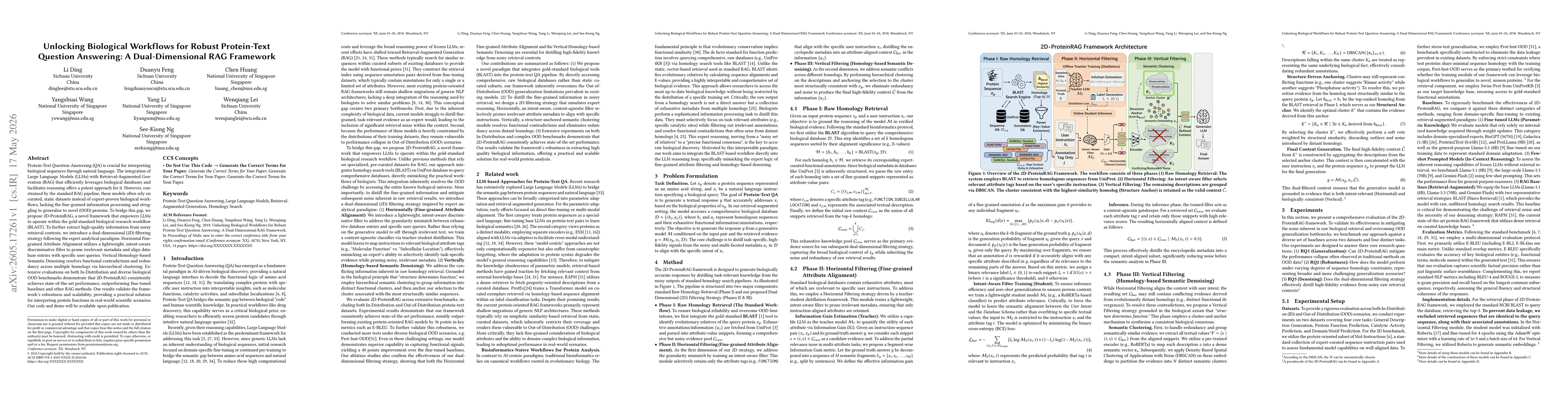 Thumbnail for Unlocking Biological Workflows for Robust Protein-Text Question Answering: A Dual-Dimensional RAG Framework