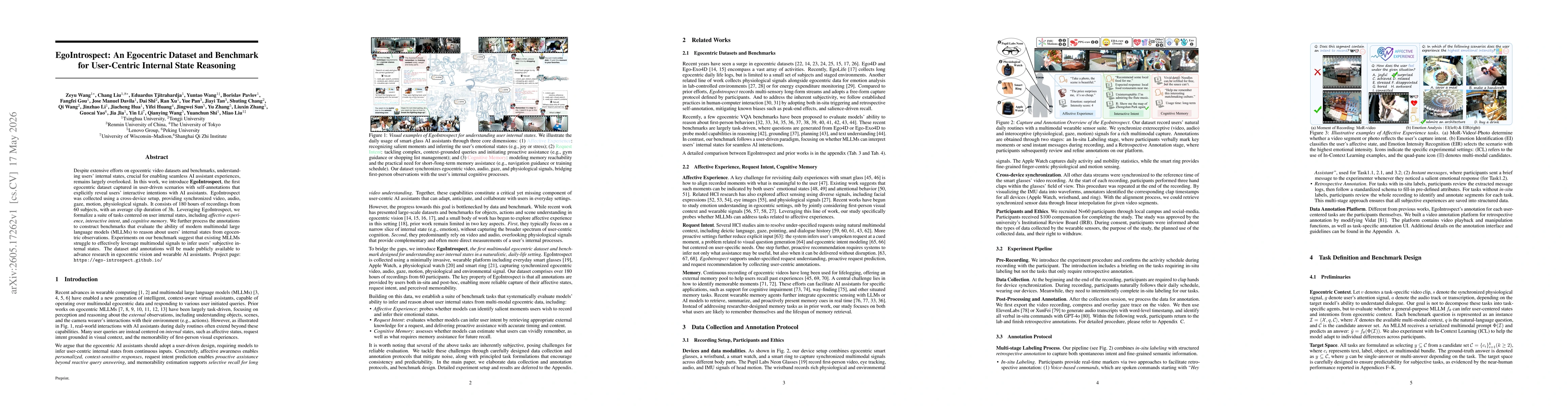 Thumbnail for EgoIntrospect: An Egocentric Dataset and Benchmark for User-Centric Internal State Reasoning