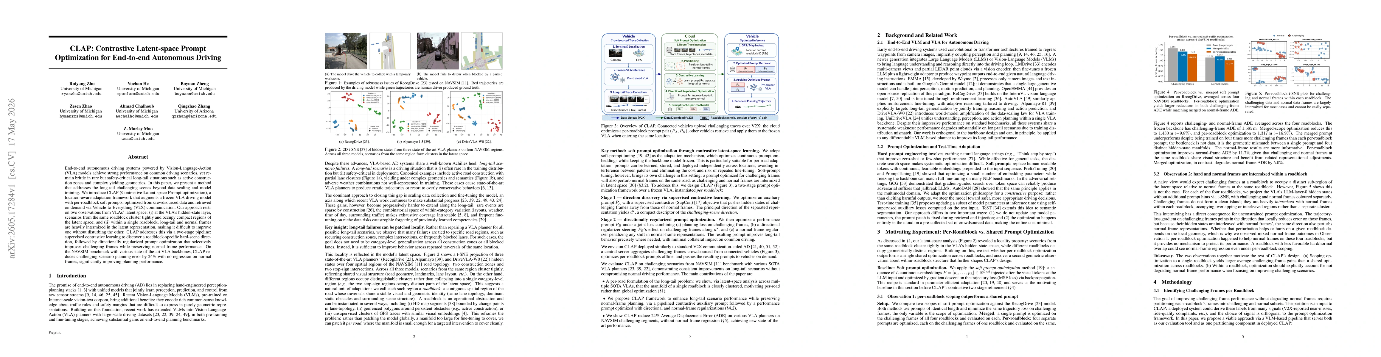Thumbnail for CLAP: Contrastive Latent-space Prompt Optimization for End-to-end Autonomous Driving