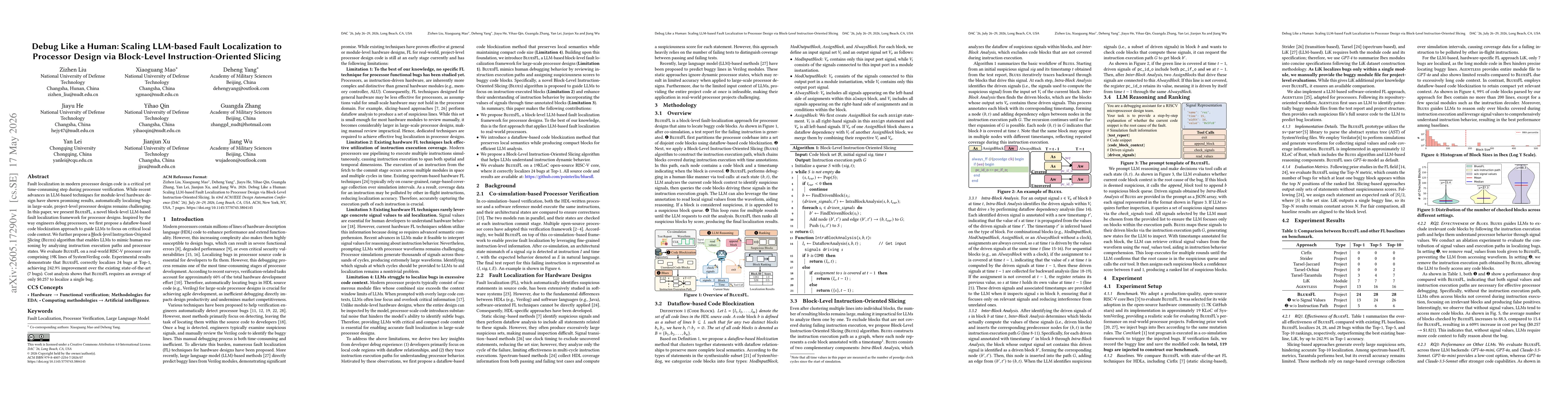 Thumbnail for Debug Like a Human: Scaling LLM-based Fault Localization to Processor Design via Block-Level Instruction-Oriented Slicing