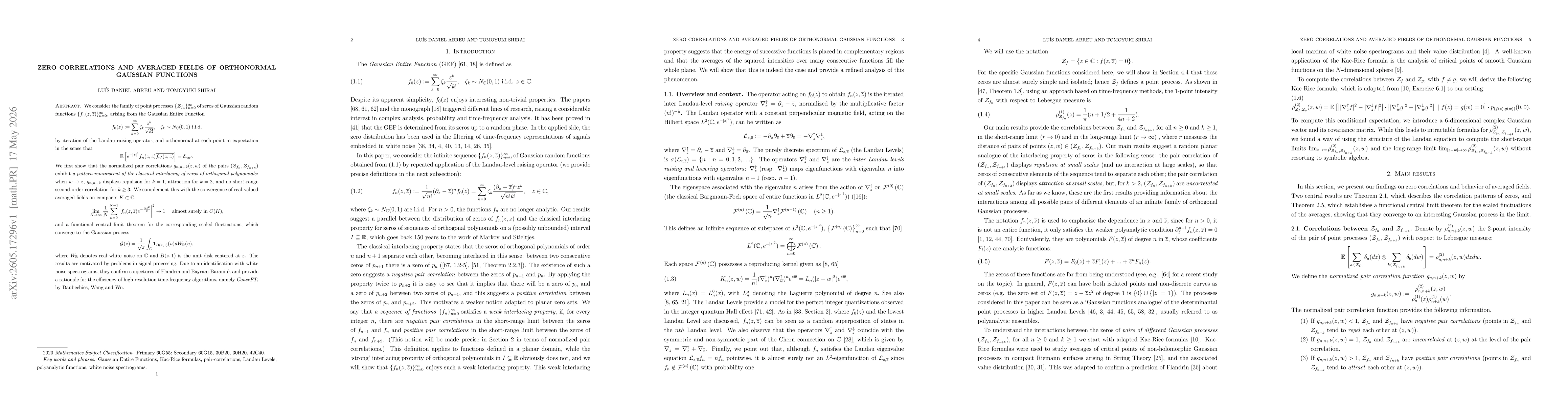 Thumbnail for Zero correlations and averaged fields of orthonormal Gaussian functions