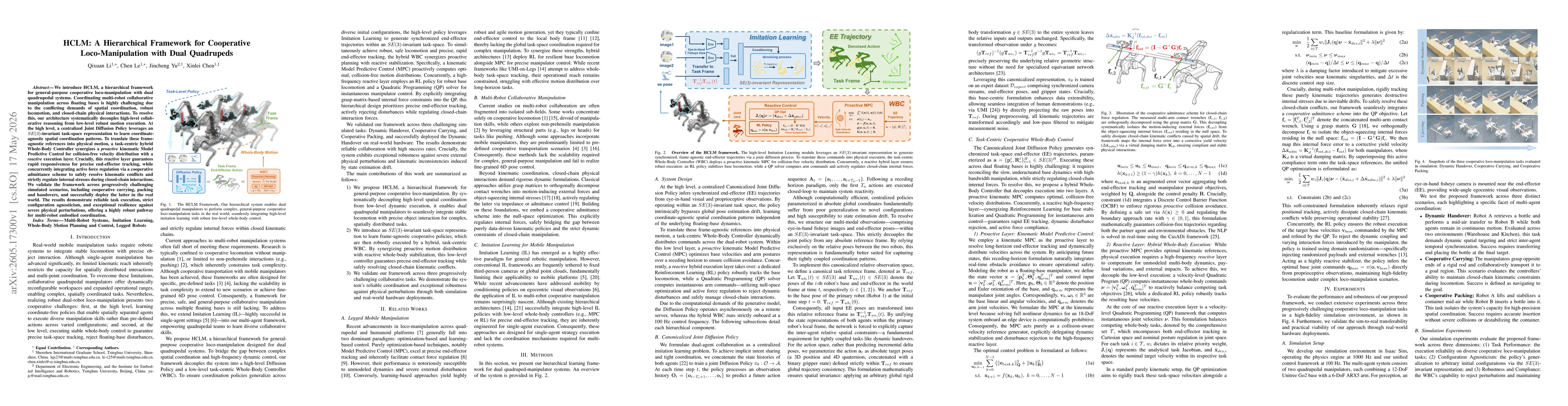Thumbnail for HCLM: A Hierarchical Framework for Cooperative Loco-Manipulation with Dual Quadrupeds
