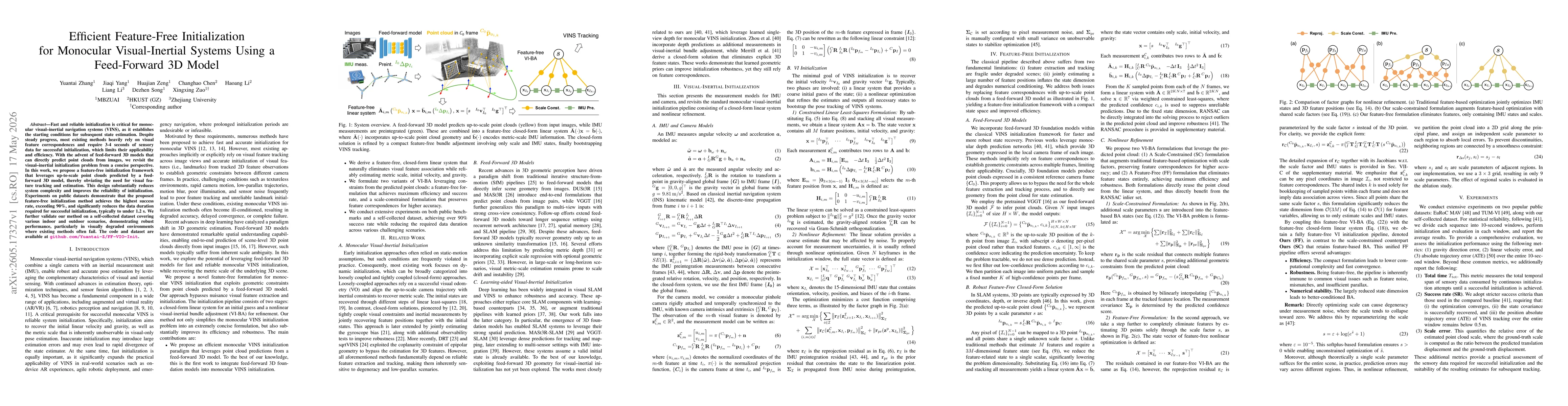Thumbnail for Efficient Feature-Free Initialization for Monocular Visual-Inertial Systems Using a Feed-Forward 3D Model