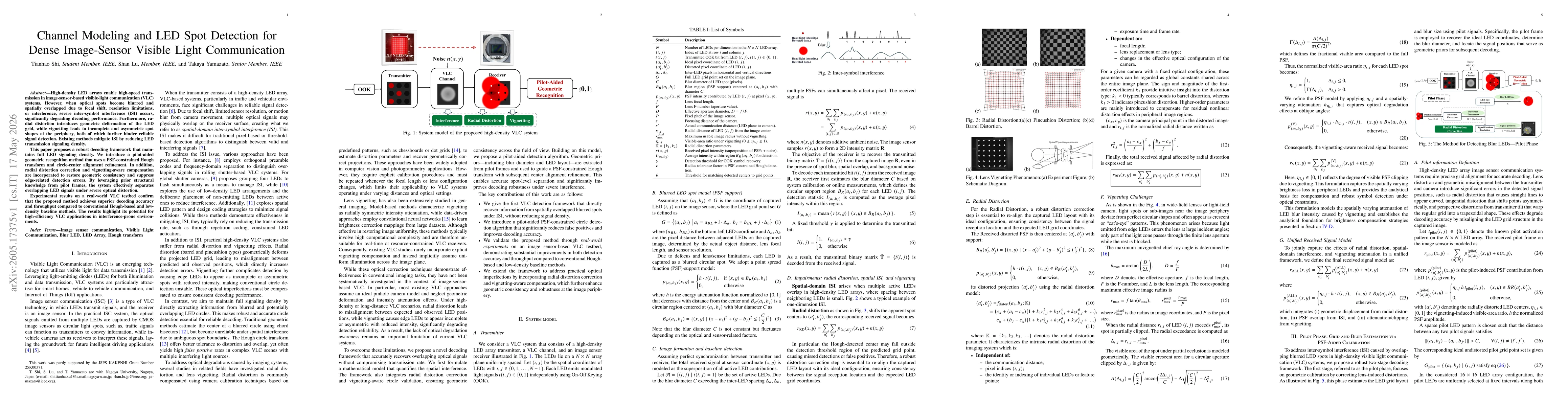 Thumbnail for Channel Modeling and LED Spot Detection for Dense Image-Sensor Visible Light Communication