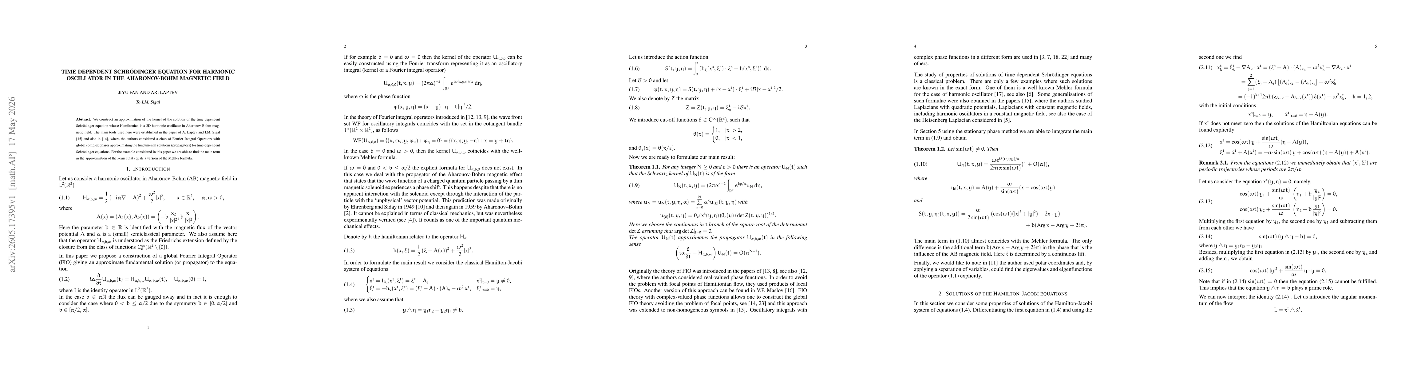 Thumbnail for Time dependent Schrödinger equation for harmonic oscillator in the Aharonov-Bohm magnetic field