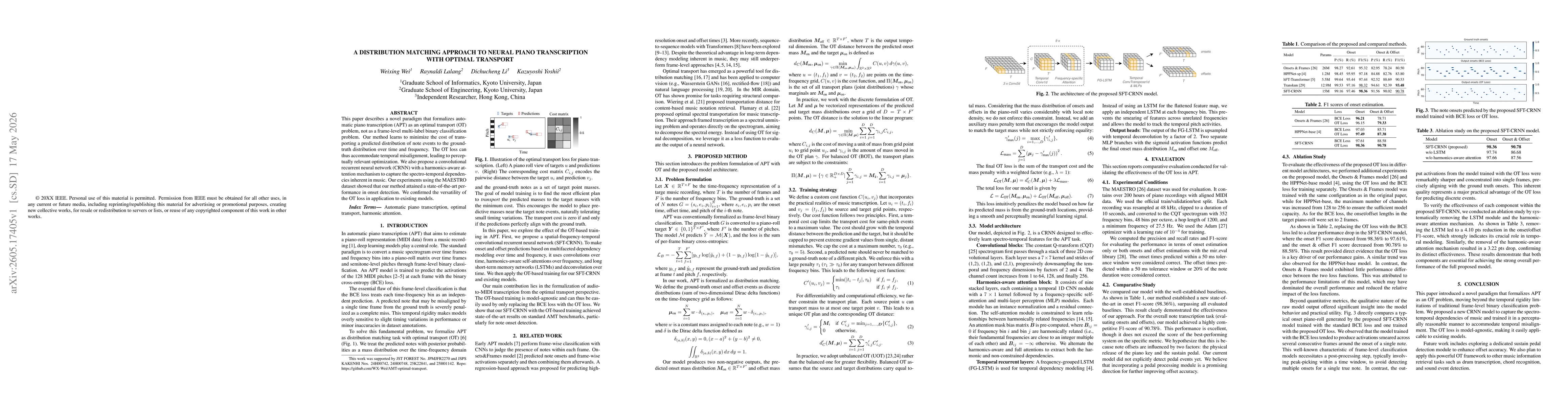 Thumbnail for A Distribution Matching Approach to Neural Piano Transcription with Optimal Transport