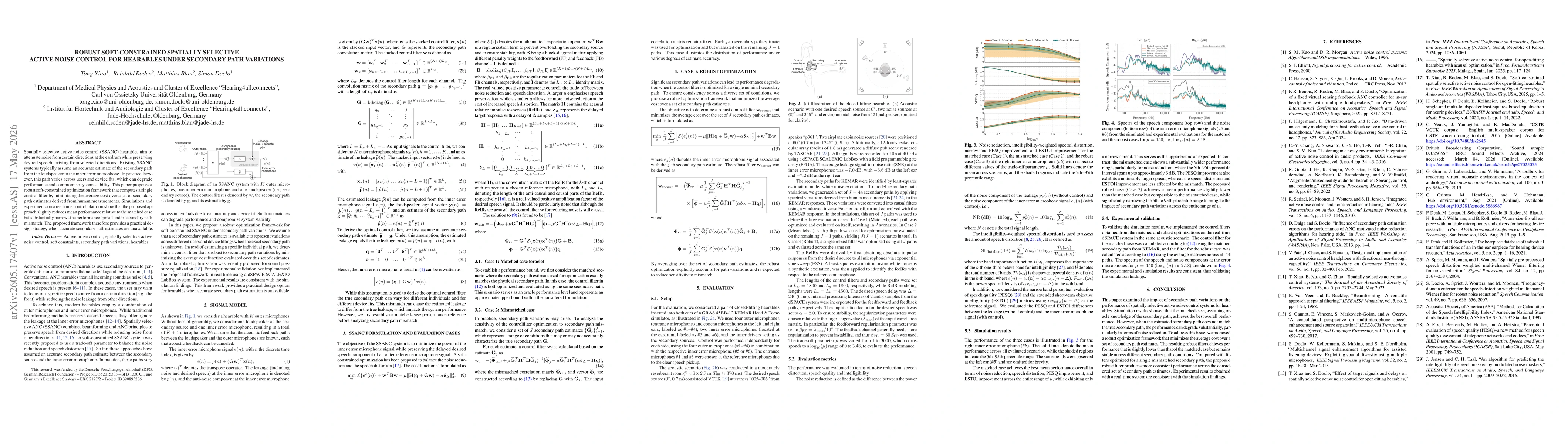 Thumbnail for Robust Soft-Constrained Spatially Selective Active Noise Control for Hearables Under Secondary Path Variations