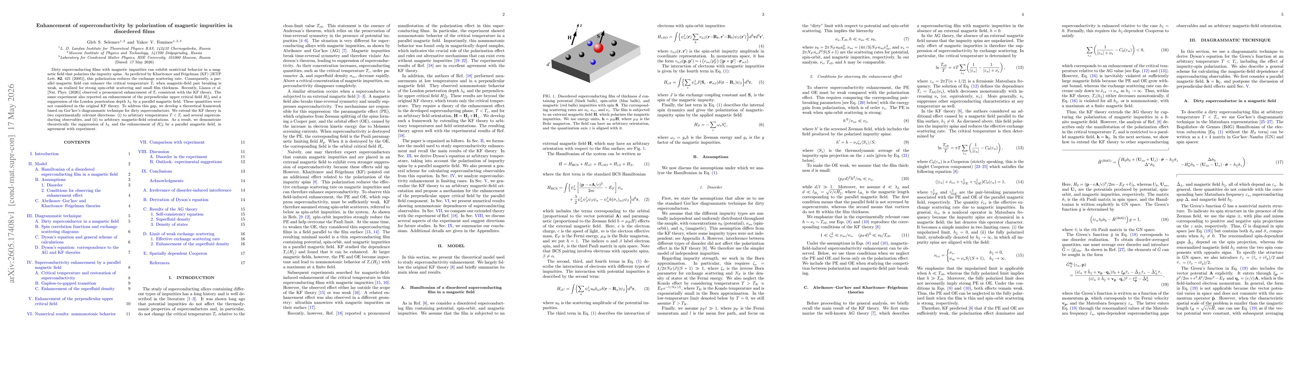 Thumbnail for Enhancement of superconductivity by polarization of magnetic impurities in disordered films