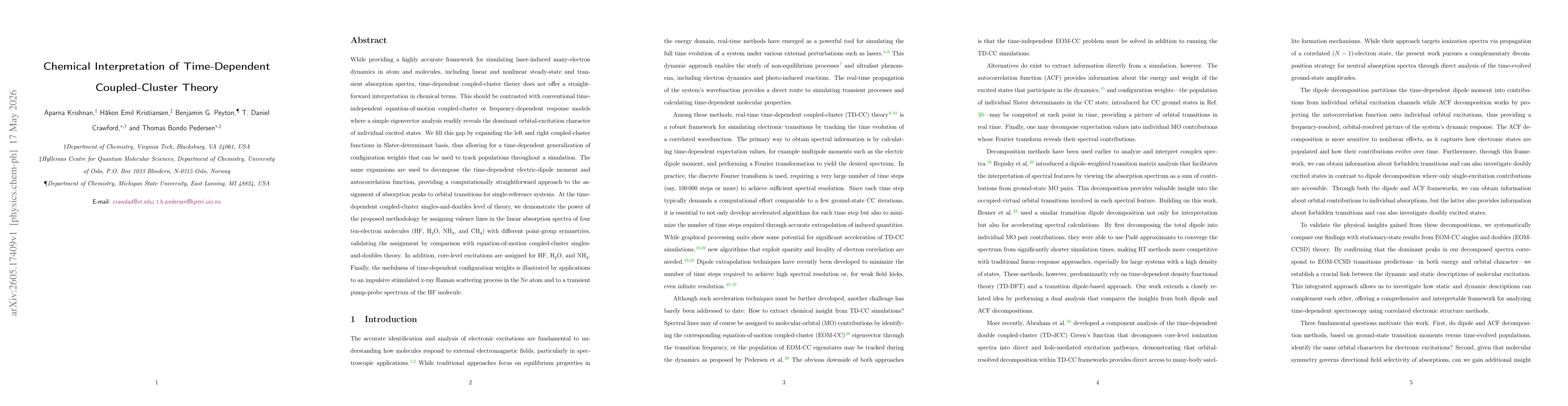 Thumbnail for Chemical Interpretation of Time-Dependent Coupled-Cluster Theory