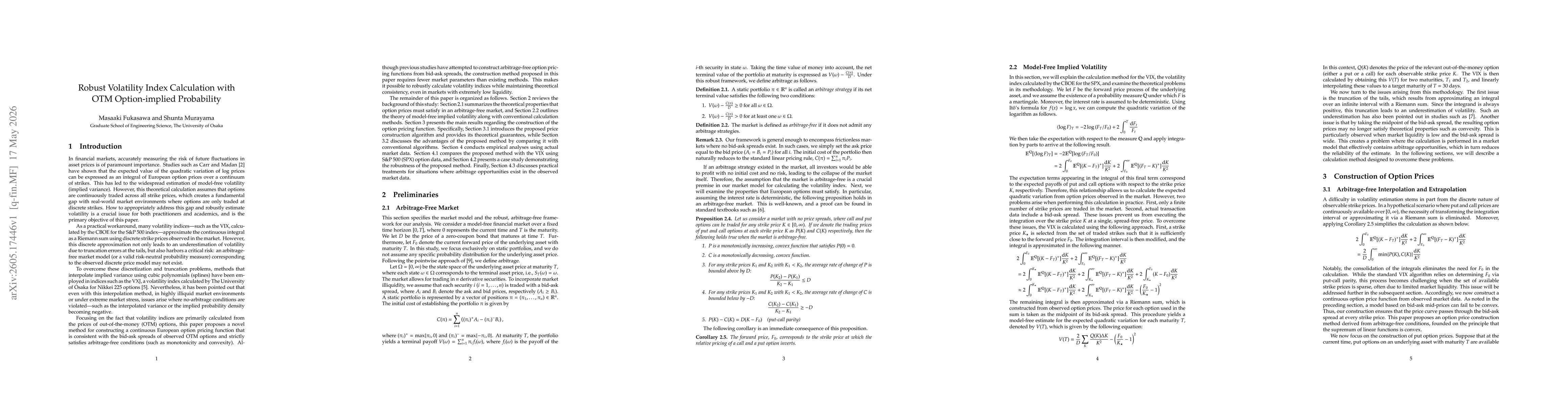 Thumbnail for Robust Volatility Index Calculation with OTM Option-implied Probability