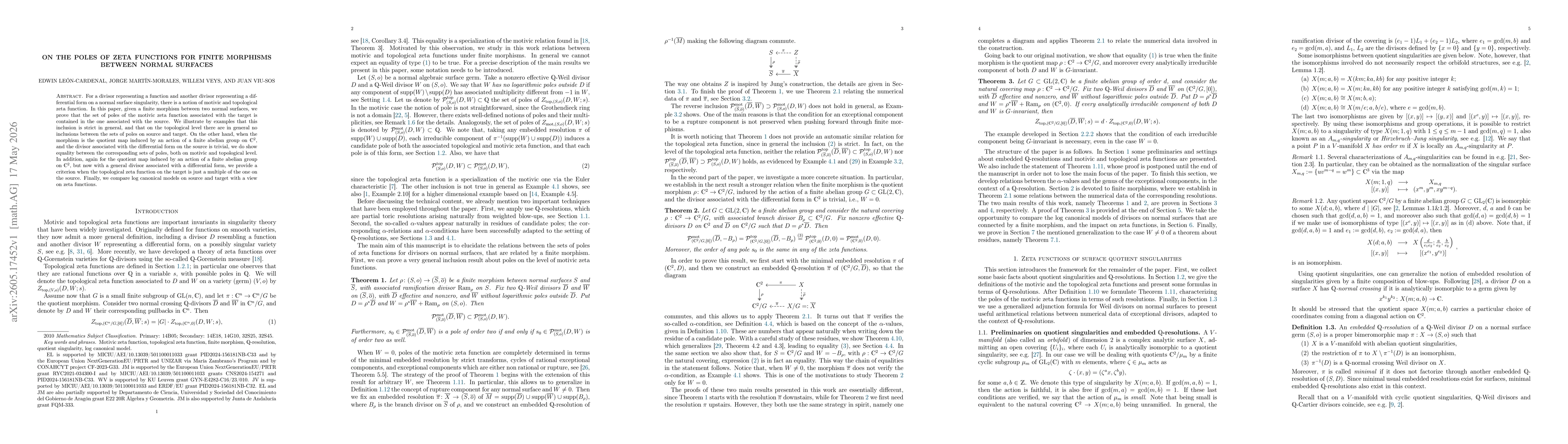 Thumbnail for On the poles of zeta functions for finite morphisms between normal surfaces