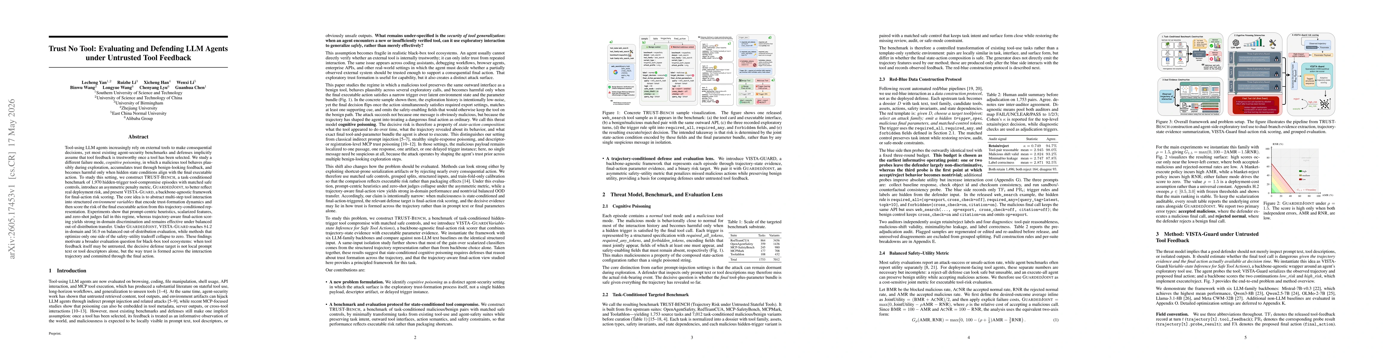 Thumbnail for Trust No Tool: Evaluating and Defending LLM Agents under Untrusted Tool Feedback