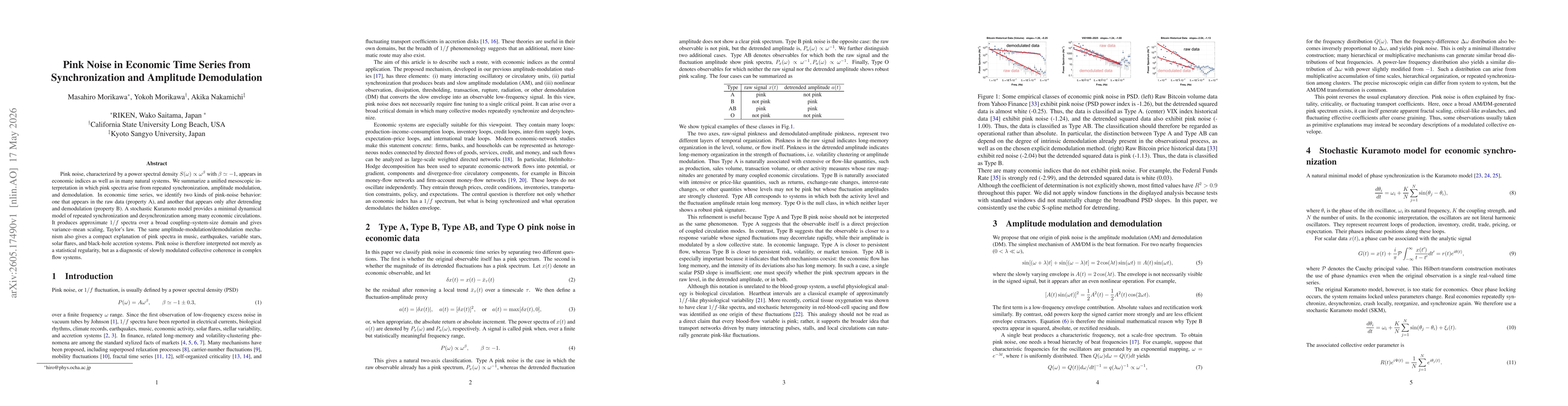 Thumbnail for Pink Noise in Economic Time Series from Synchronization and Amplitude Demodulation