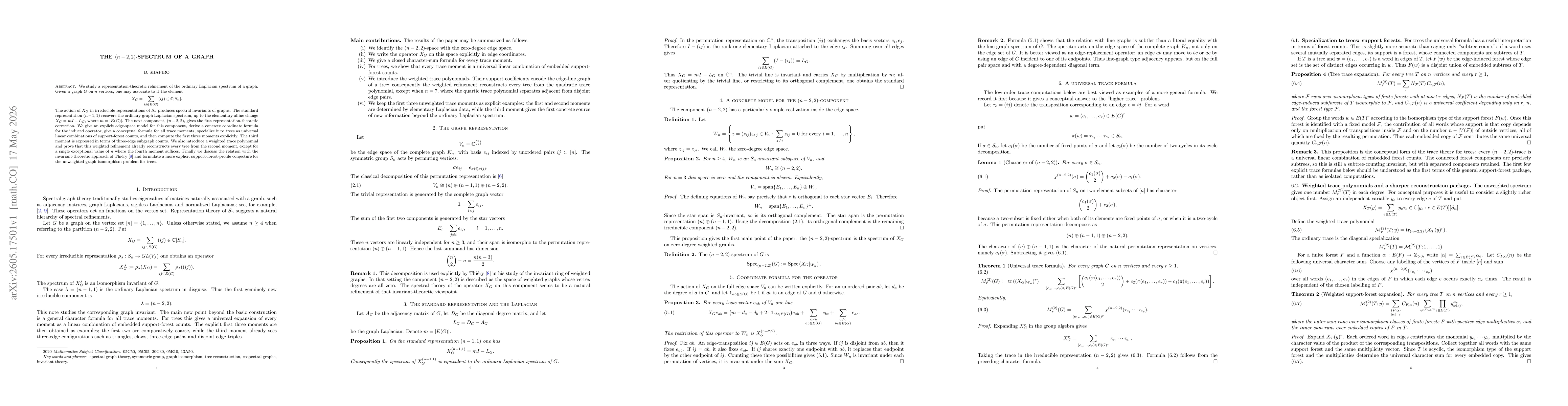 Thumbnail for The (n-2,2)-Spectrum of a Graph