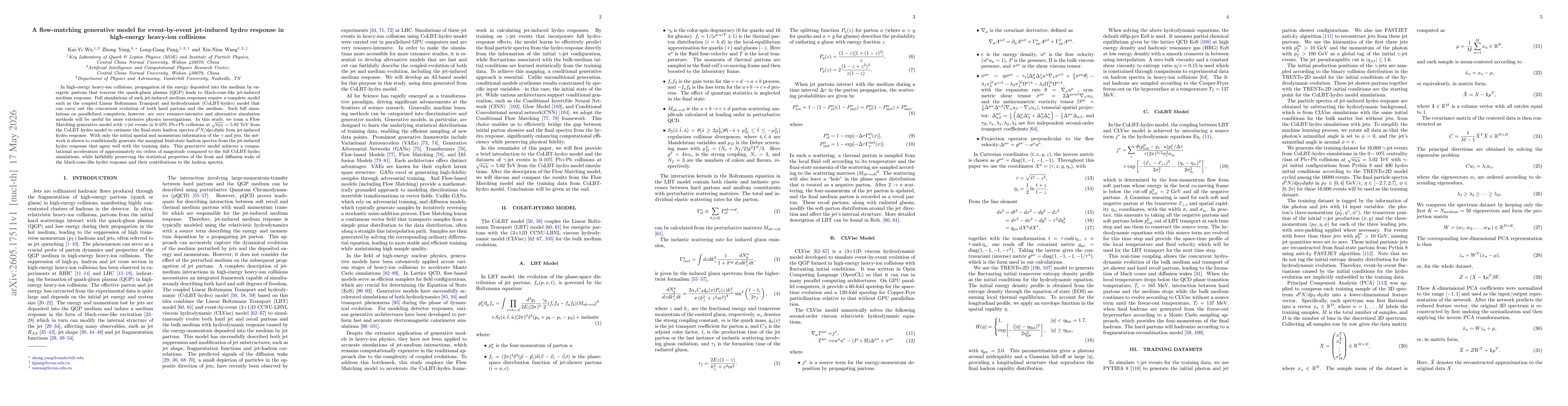 Thumbnail for A flow-matching generative model for event-by-event jet-induced hydro response in high-energy heavy-ion collisions