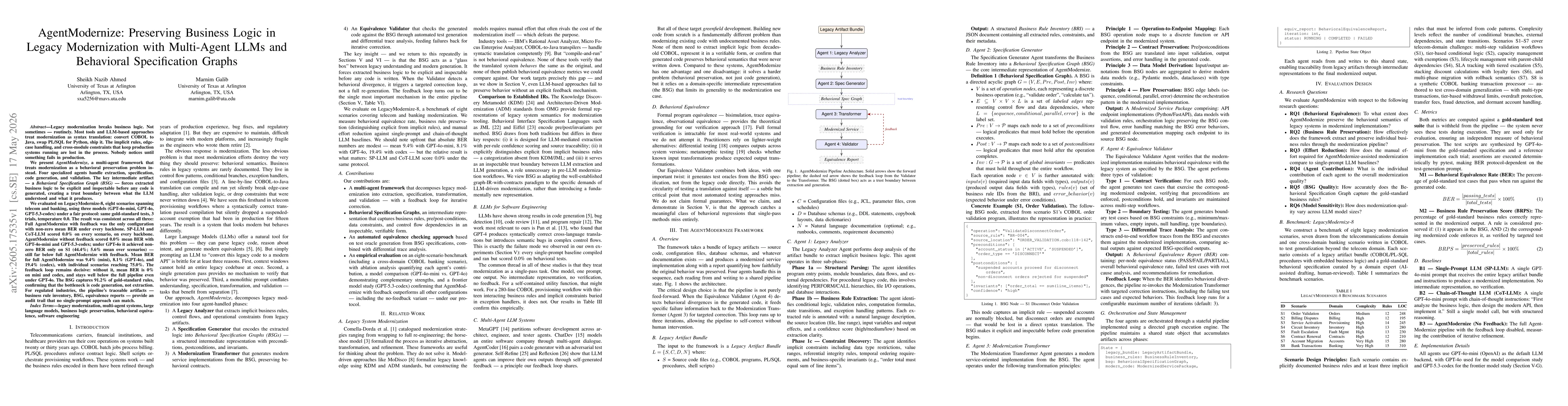 Thumbnail for AgentModernize: Preserving Business Logic in Legacy Modernization with Multi-Agent LLMs and Behavioral Specification Graphs