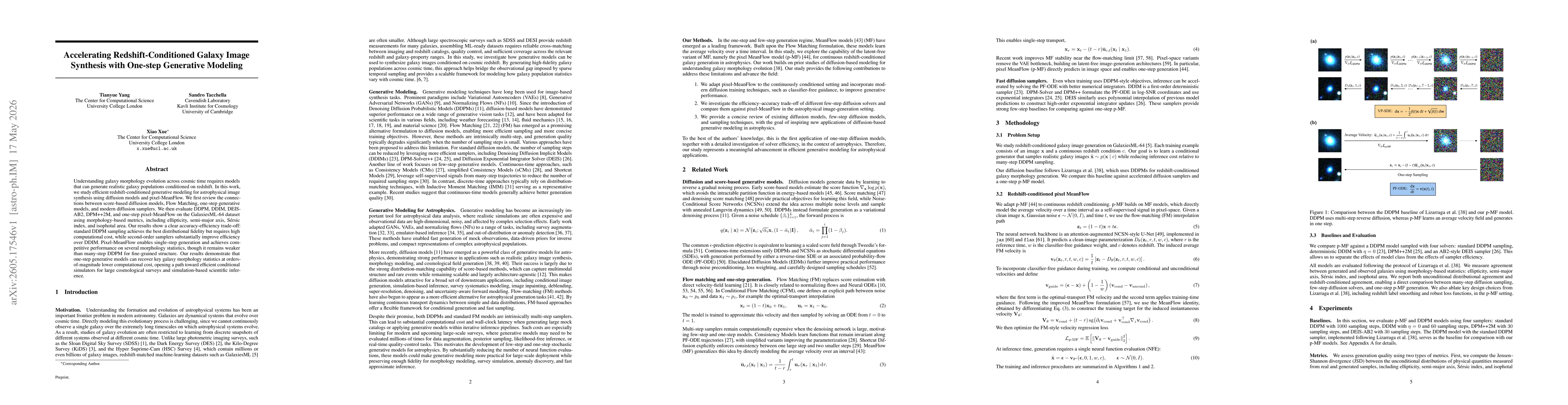Thumbnail for Accelerating Redshift-Conditioned Galaxy Image Synthesis with One-step Generative Modeling