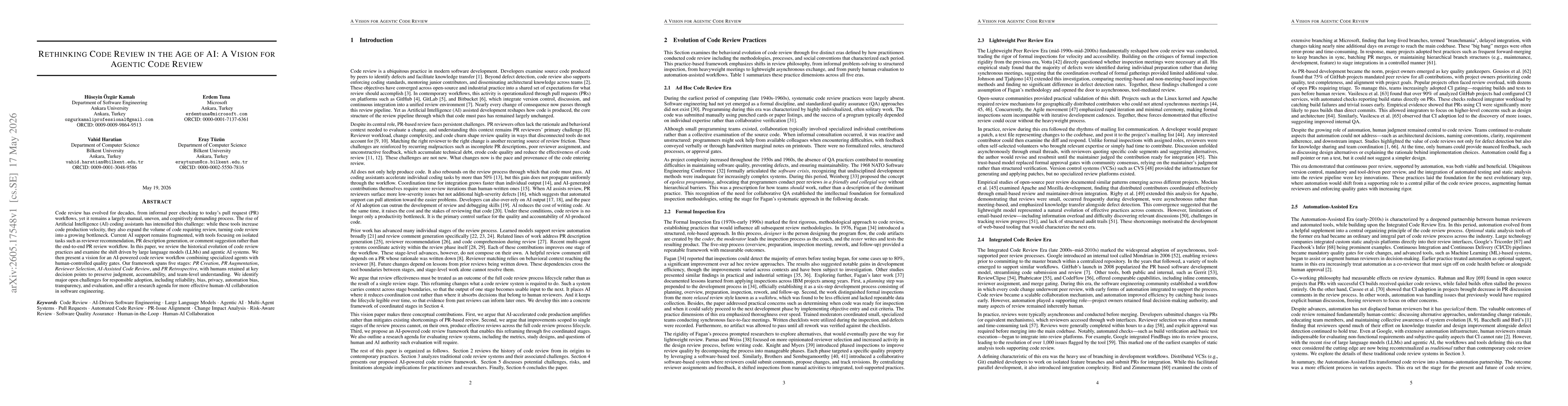 Thumbnail for Rethinking Code Review in the Age of AI: A Vision for Agentic Code Review