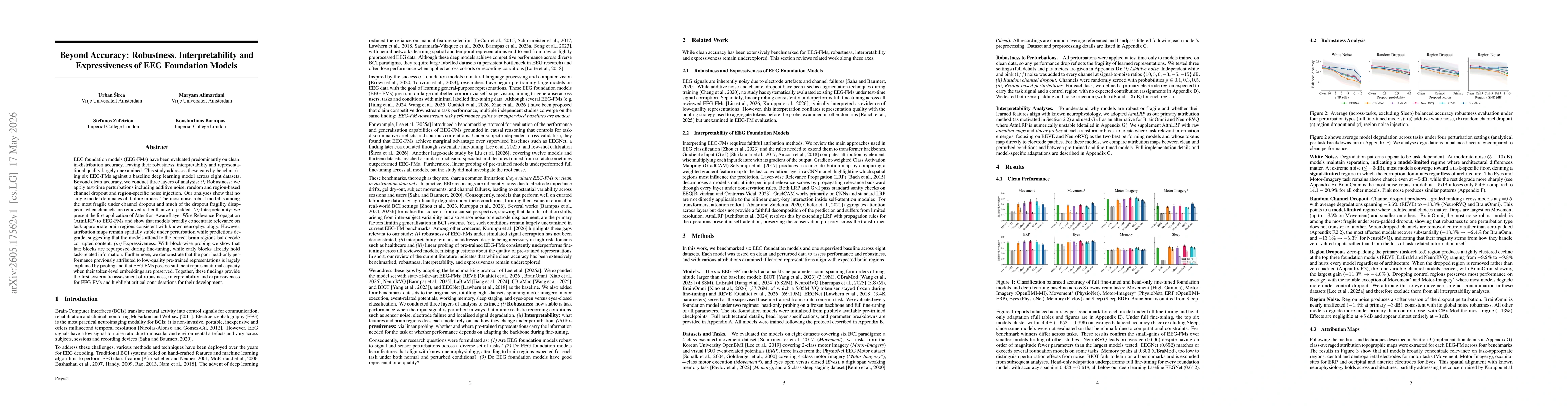 Thumbnail for Beyond Accuracy: Robustness, Interpretability and Expressiveness of EEG Foundation Models