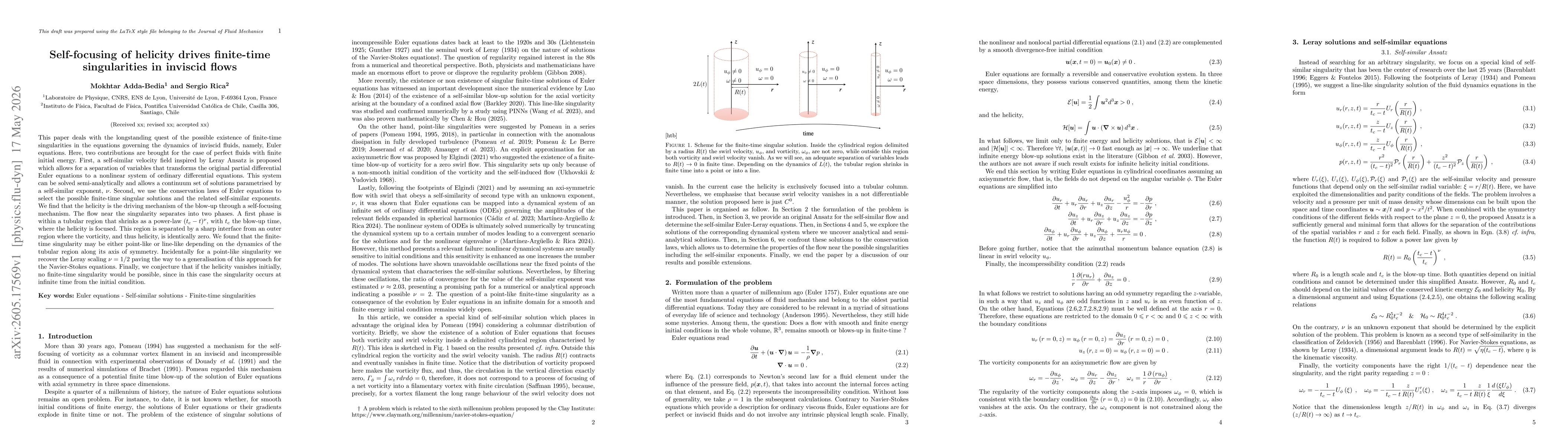 Thumbnail for Self-focusing of helicity drives finite-time singularities in inviscid flows