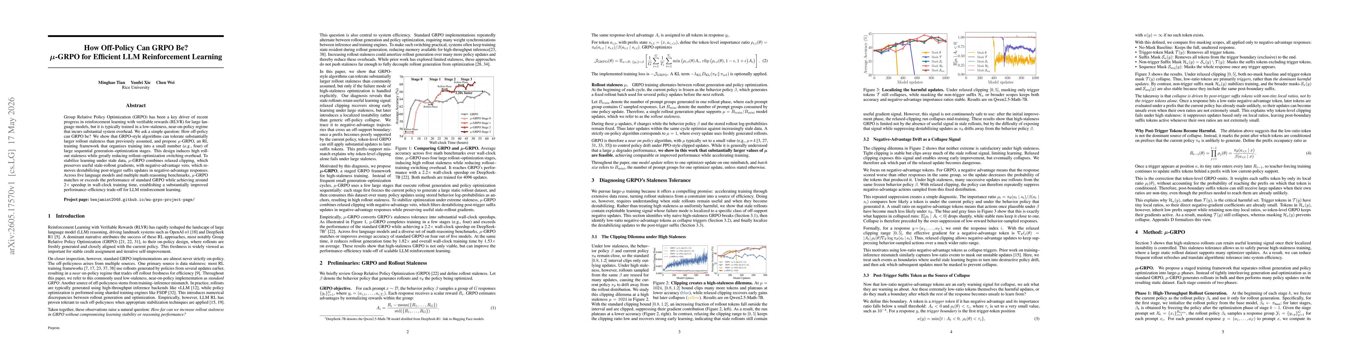 Thumbnail for How Off-Policy Can GRPO Be? Mu-GRPO for Efficient LLM Reinforcement Learning