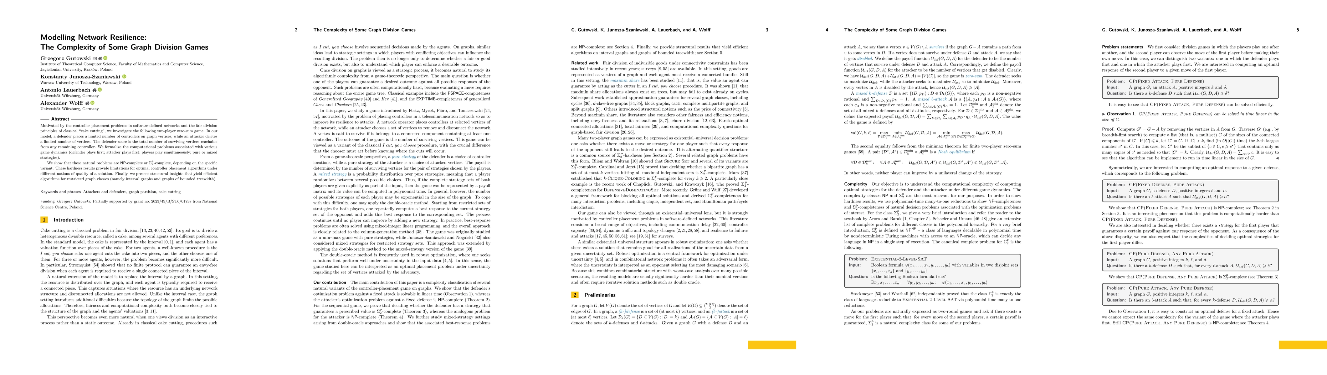 Thumbnail for Modelling Network Resilience: The Complexity of Some Graph Division Games
