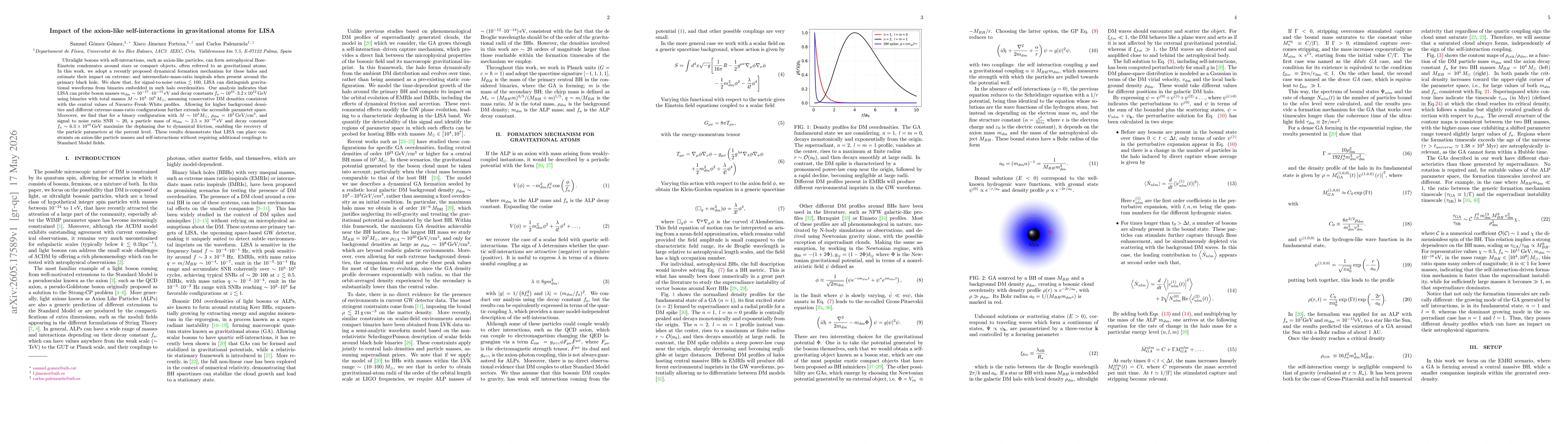 Thumbnail for Impact of the axion-like self-interactions in gravitational atoms for LISA