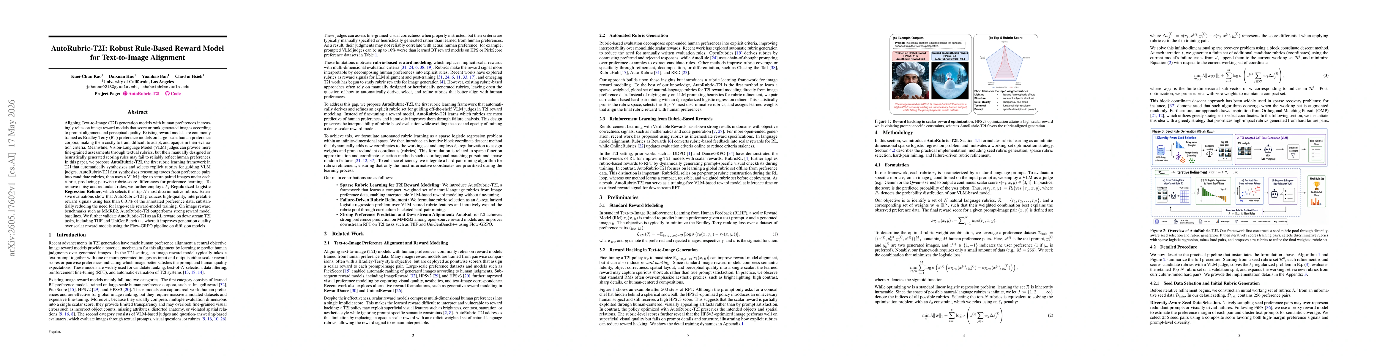 Thumbnail for AutoRubric-T2I: Robust Rule-Based Reward Model for Text-to-Image Alignment