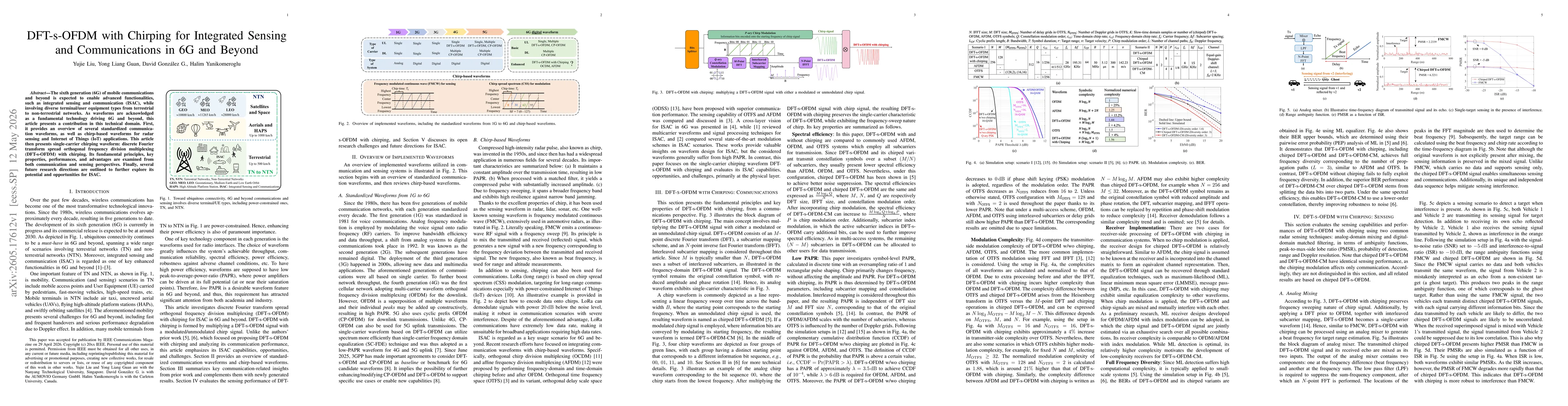 Thumbnail for DFT-s-OFDM with Chirping for Integrated Sensing and Communications in 6G and Beyond