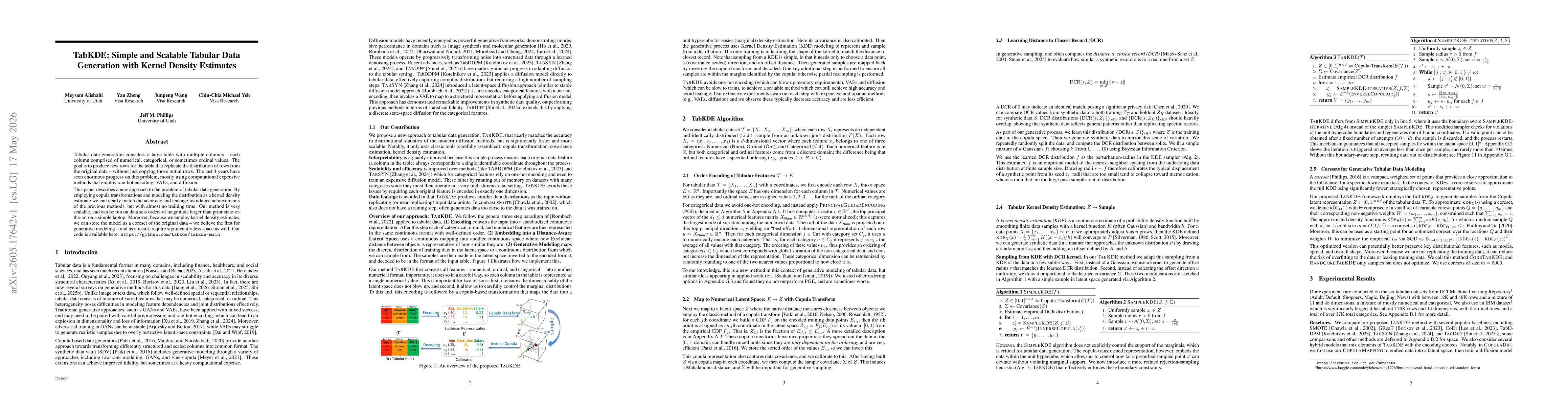 Thumbnail for TabKDE: Simple and Scalable Tabular Data Generation with Kernel Density Estimates