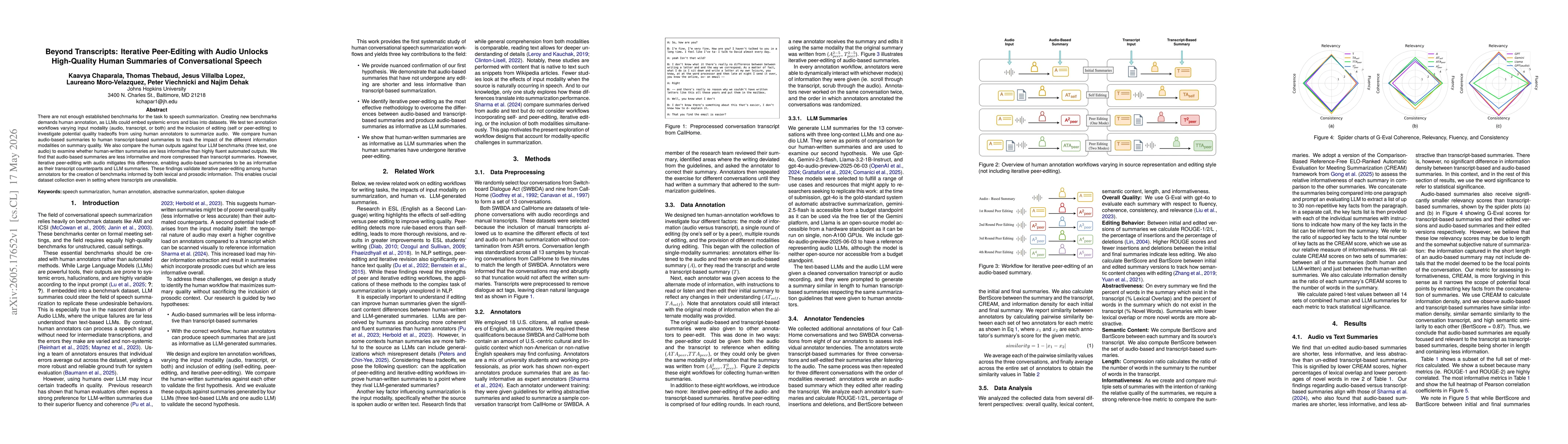Thumbnail for Beyond Transcripts: Iterative Peer-Editing with Audio Unlocks High-Quality Human Summaries of Conversational Speech